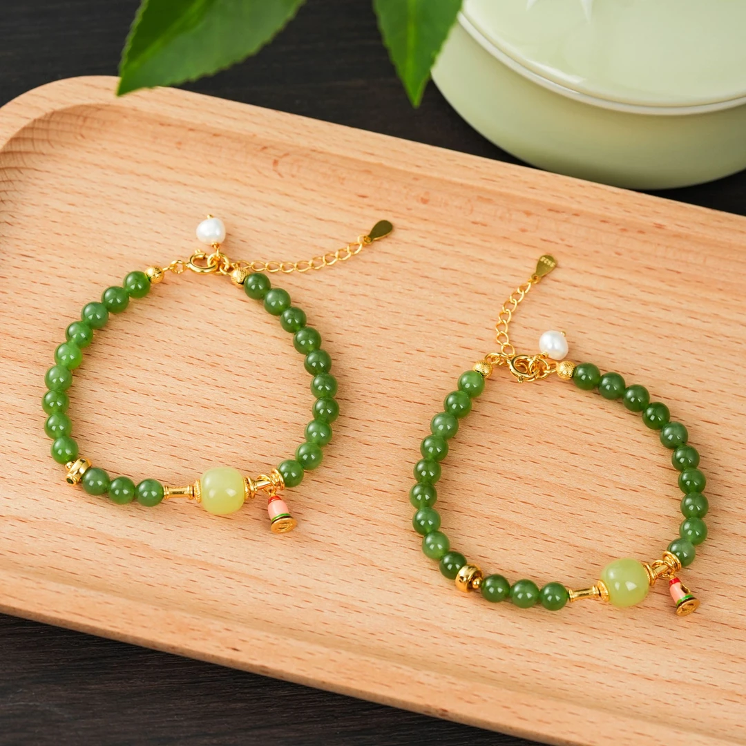 【云上好物】和田玉DIY手链-多样性发其一-约6mm-DS13775-21（JG）