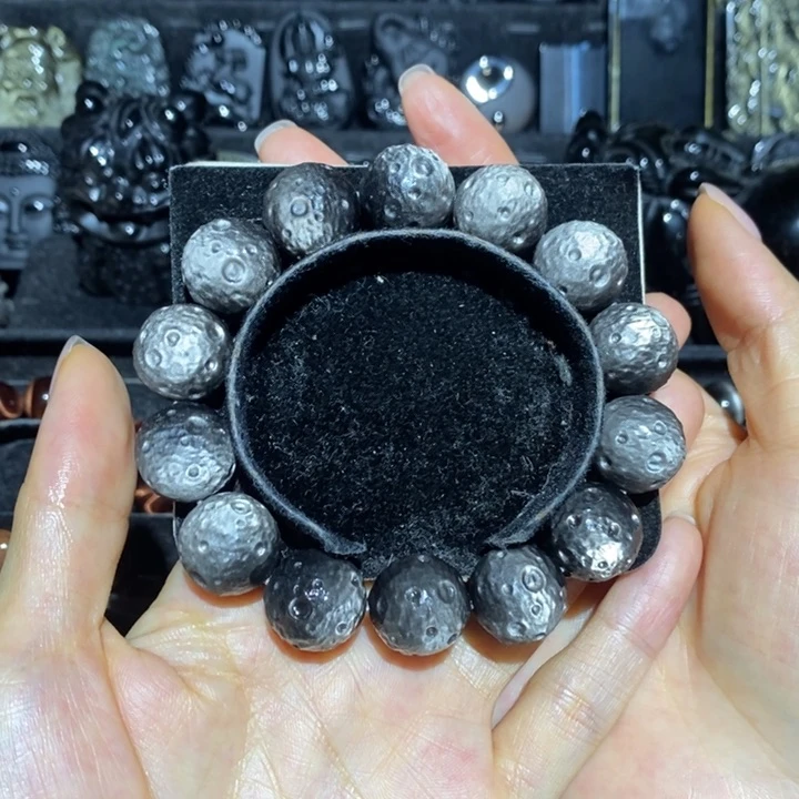 黑曜岩未镶嵌手链到****子