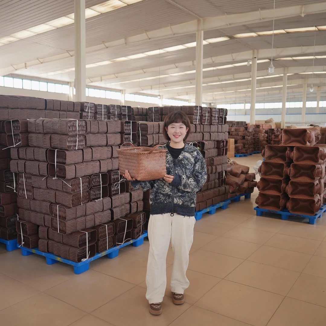 D041 买一送一美式高级收纳筐PU把手杂物收纳手工北欧简约