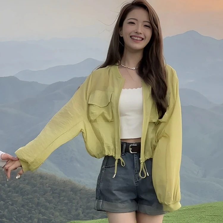 西藏新疆包邮防晒衣女外穿2025新款夏季收腰短款宽松防紫外线开衫