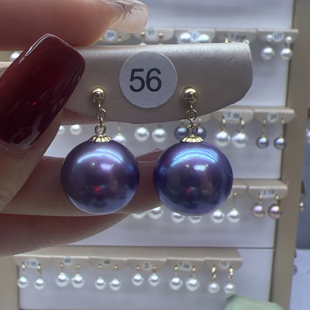 淡水珍珠耳饰18K金镶嵌