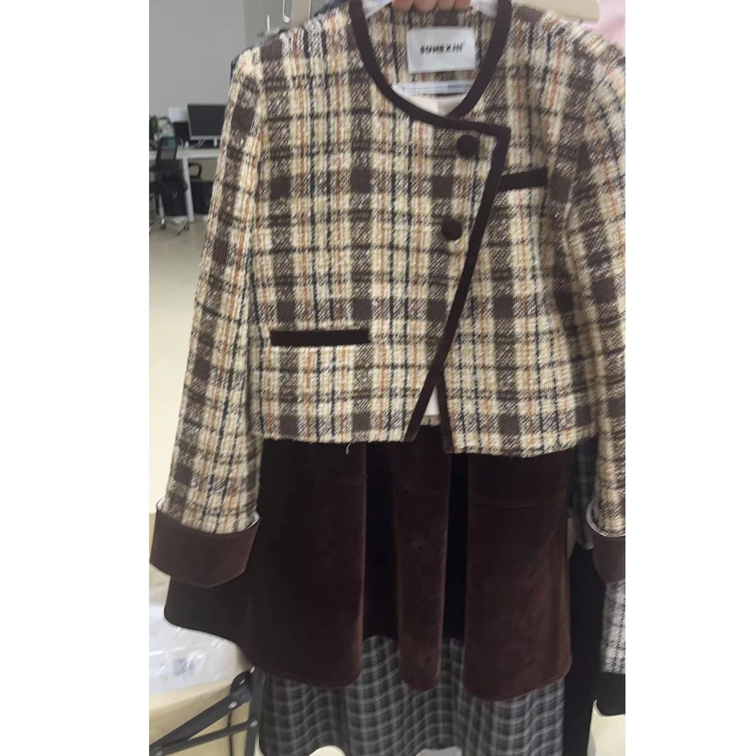 【黄蓉推荐】秋冬新款格纹外套Q38WT866