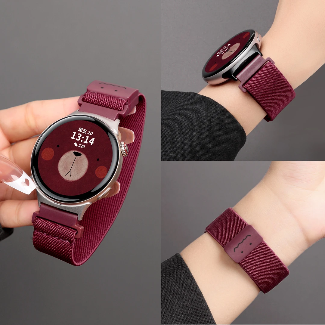 适用vivo watch3手表尼龙编织磁吸扣表带iQOOwatch透气弹力腕带