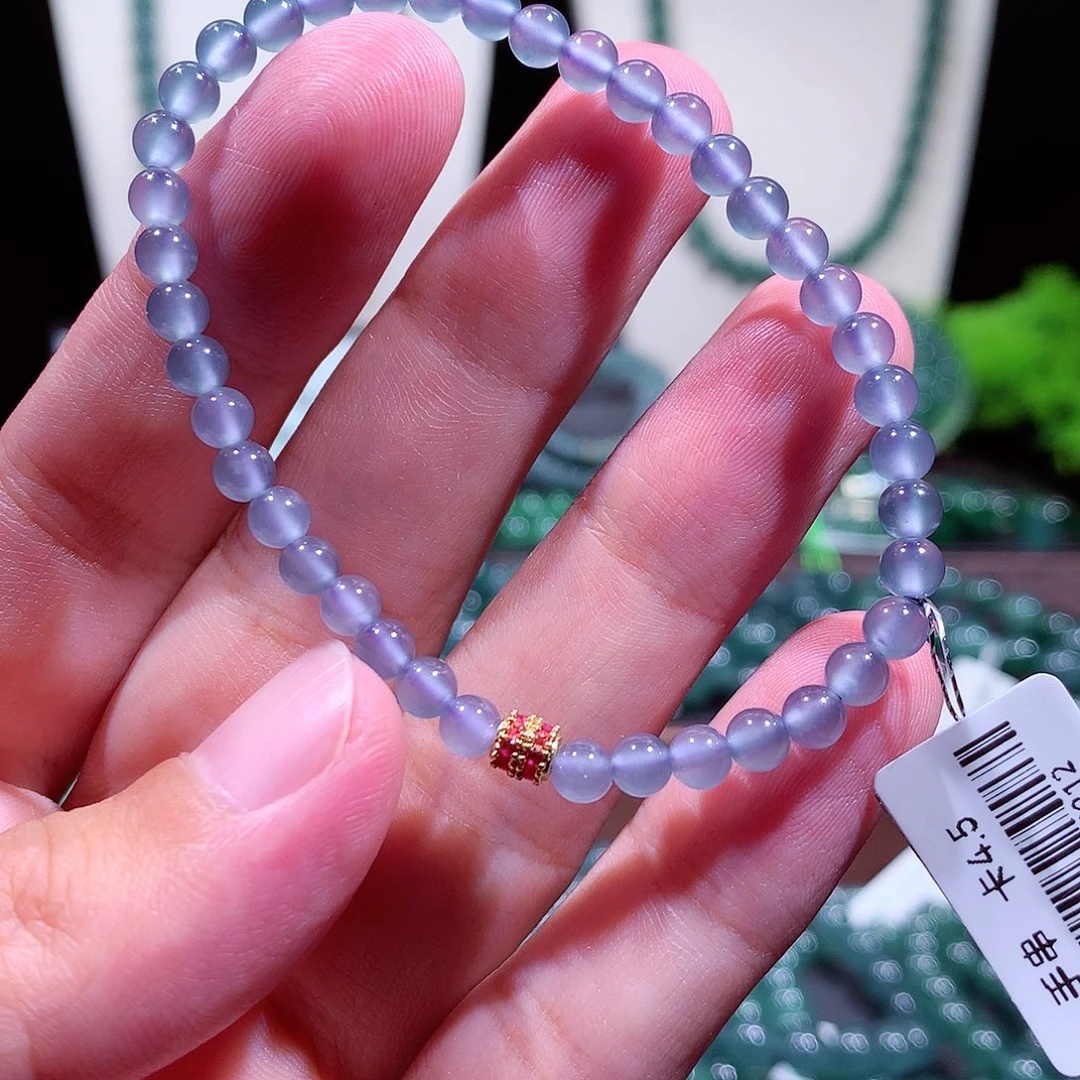 翡翠未镶嵌手链天然a货翡翠手串4.5