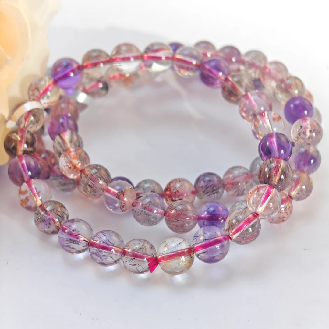 【书记甄选】天然超七单圈手链 多样性发一件 约7mm XZ3322