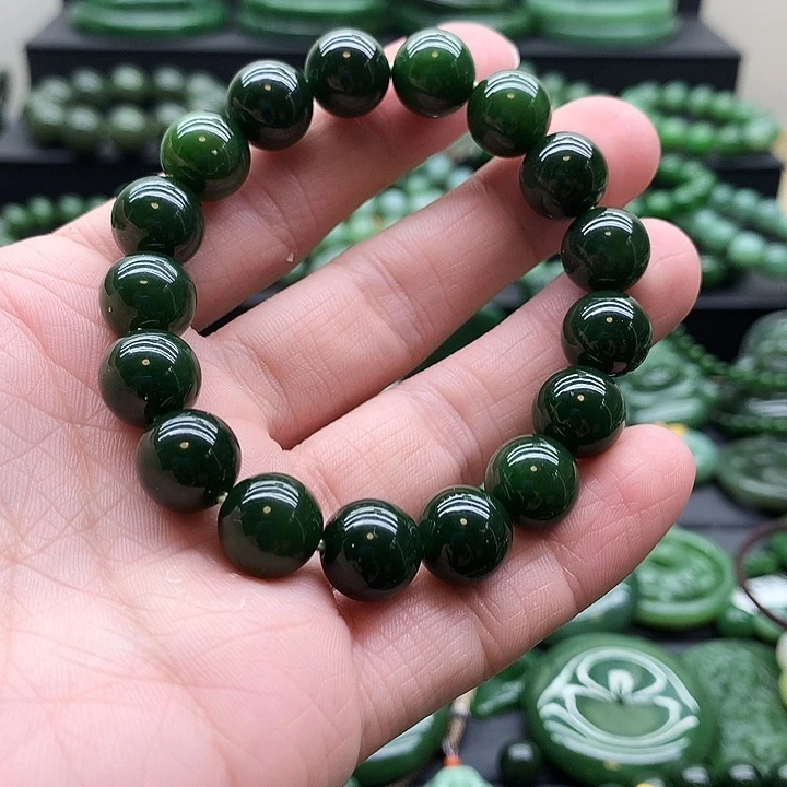 手链未镶嵌和田玉（碧玉）