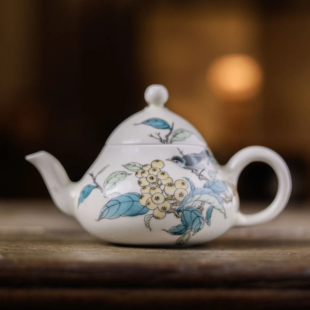 阿茶 枇杷山鸟矮梨壶（聖甫0093）