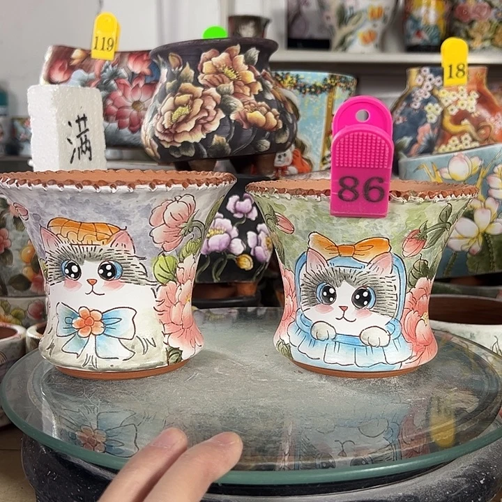 满38包邮 景德镇幸运花盆