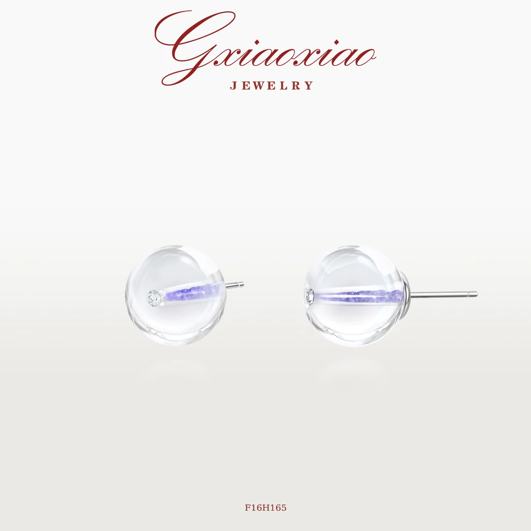 G XIAOXIAO 镀K金 时尚气质简约百搭冰透感耳环 F16H165