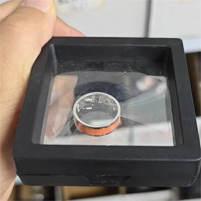 铜合金珐琅戒指 精致简约橘红色百搭闭口戒指 AQ50XBIC-08676-5