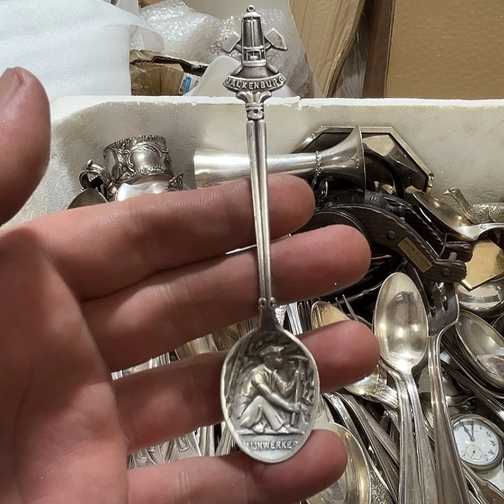 用***0贵金属欧洲中古老物件勺子