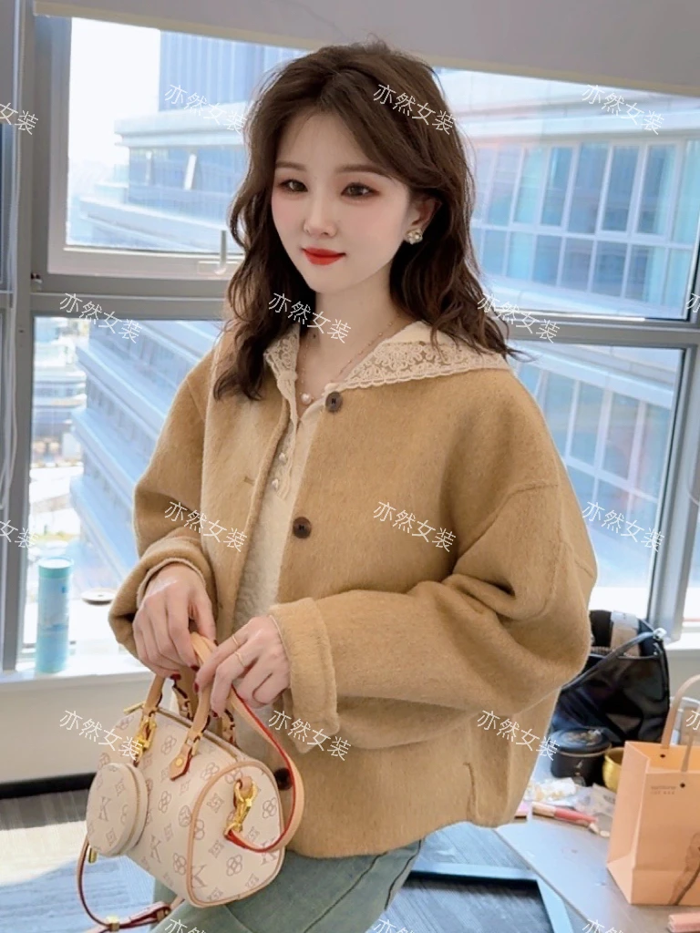 2025新短款双面呢大衣气质网红时尚