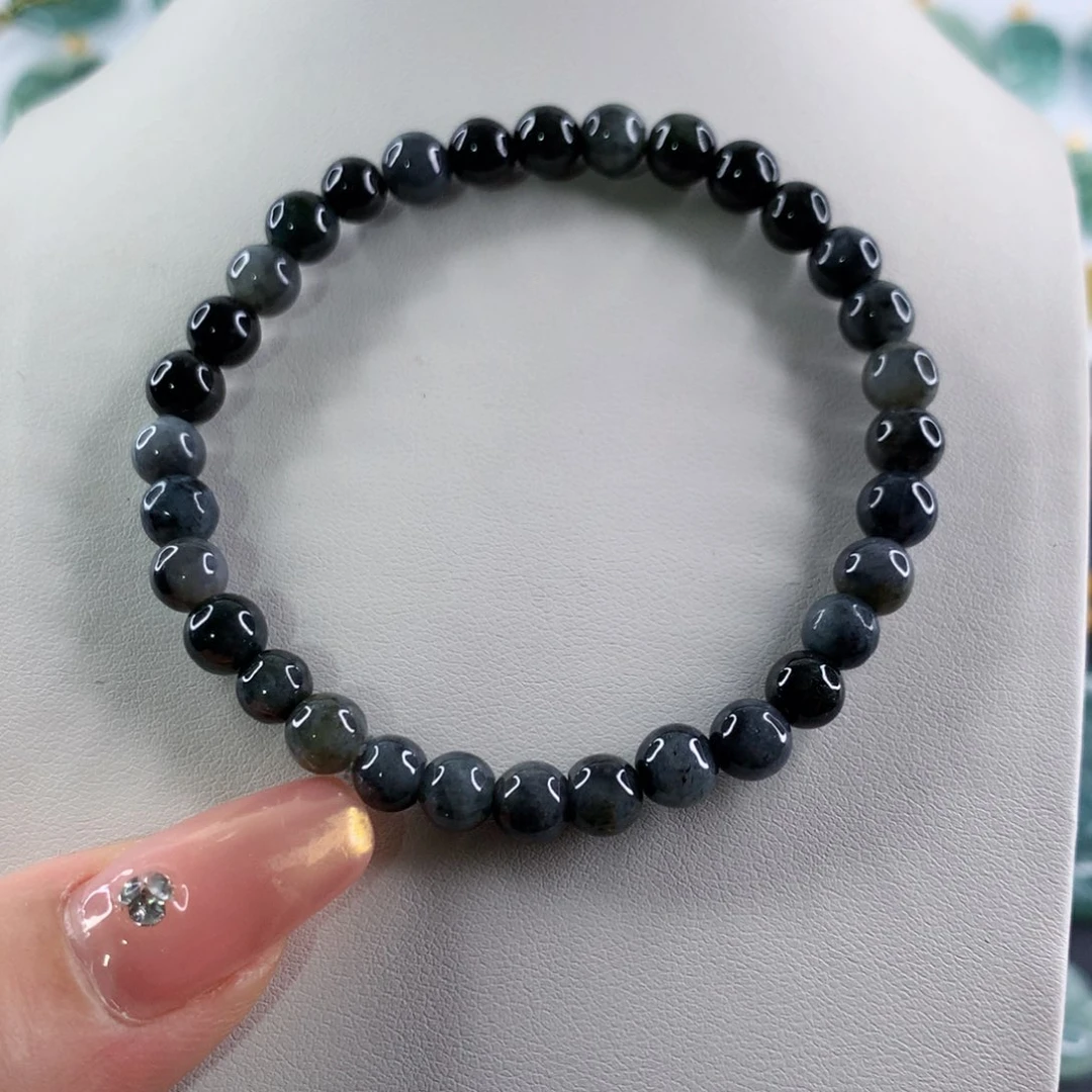 翡翠未镶嵌颈饰缅甸天然A货翡翠 乌鸡手串