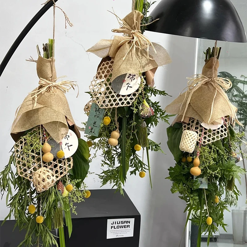 艾草花束diy材料包手工制作祈福挂饰端午安康祝福送礼活动礼品包