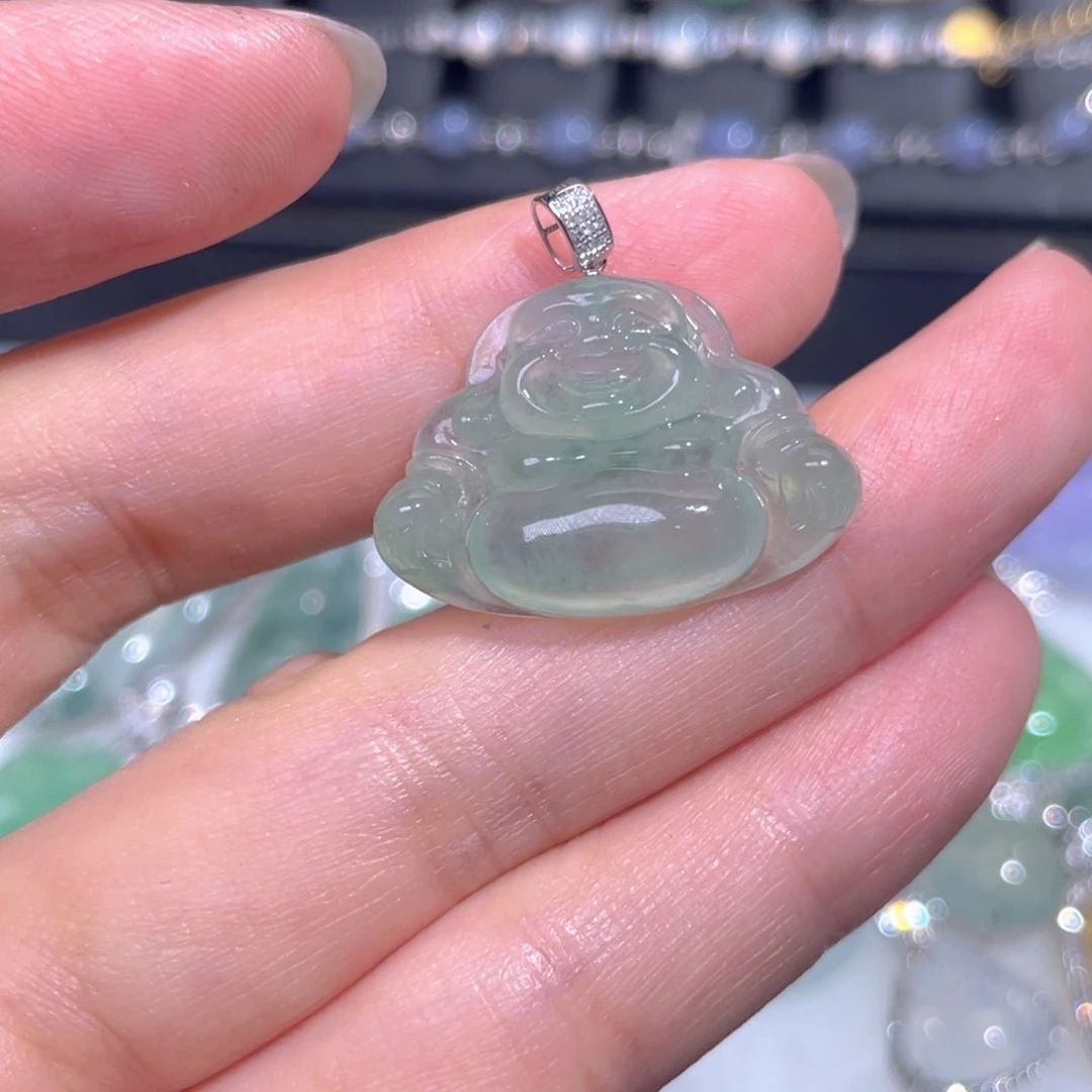 颈饰18K金镶嵌翡翠翡翠