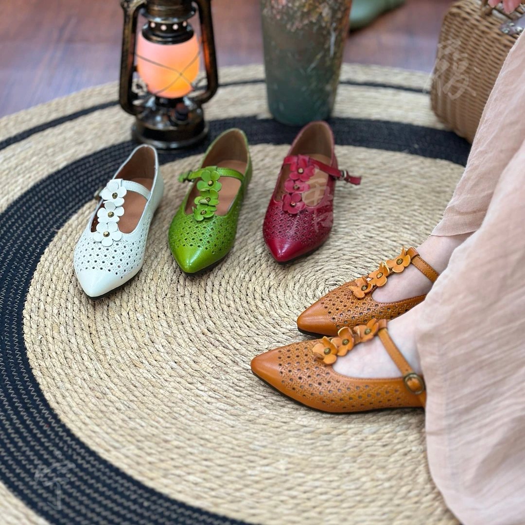 （清货不退换）真皮女士手工单鞋春夏季玛丽珍复古女鞋粗跟837-18