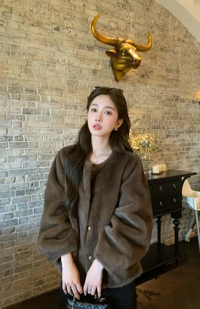 人造皮草 （非链接图）501-510厚款短外套短款女装ins 孤品尾货