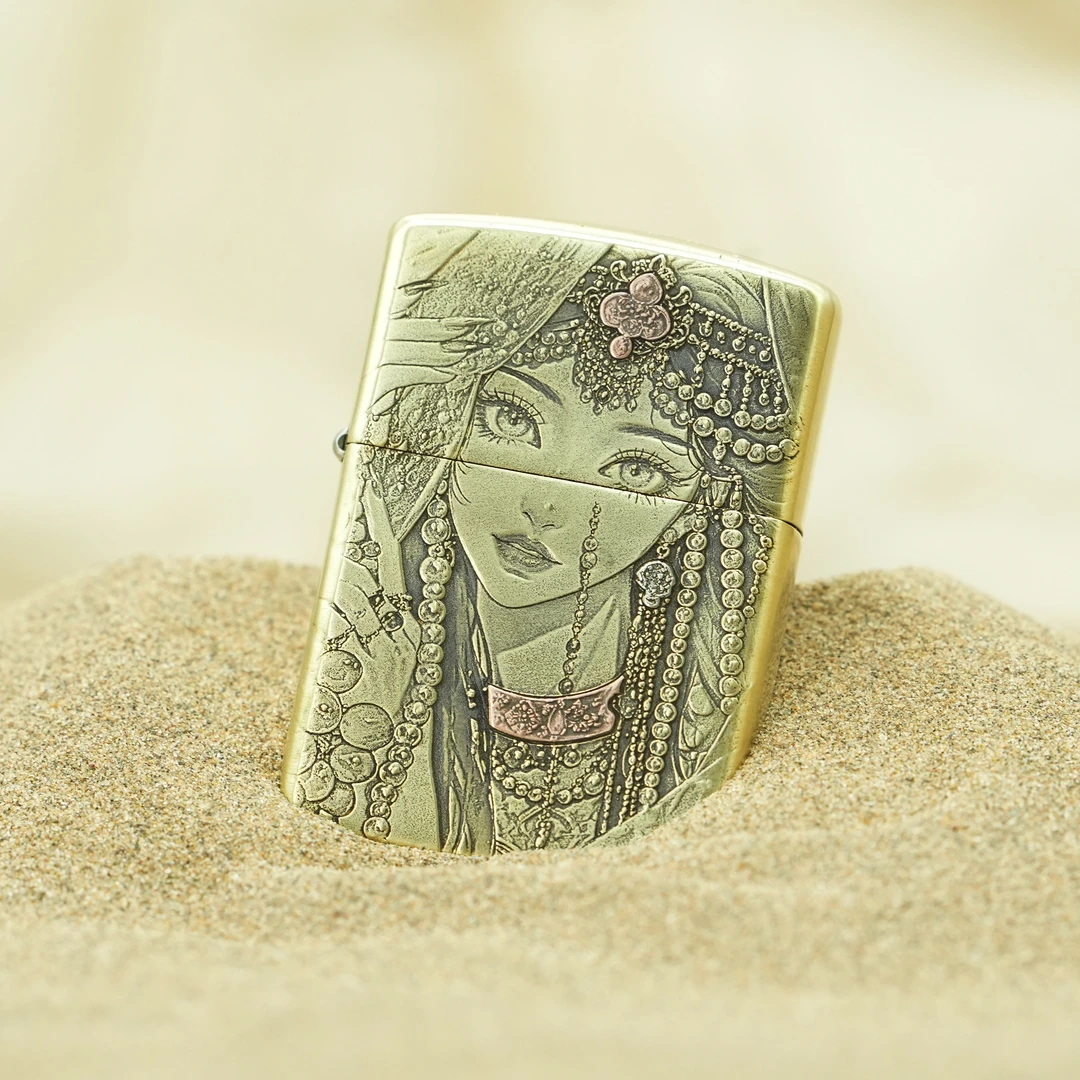 ZIPPO/之宝西域风情2代官方正品纯铜盔甲紫铜镶嵌打火机DYJ1