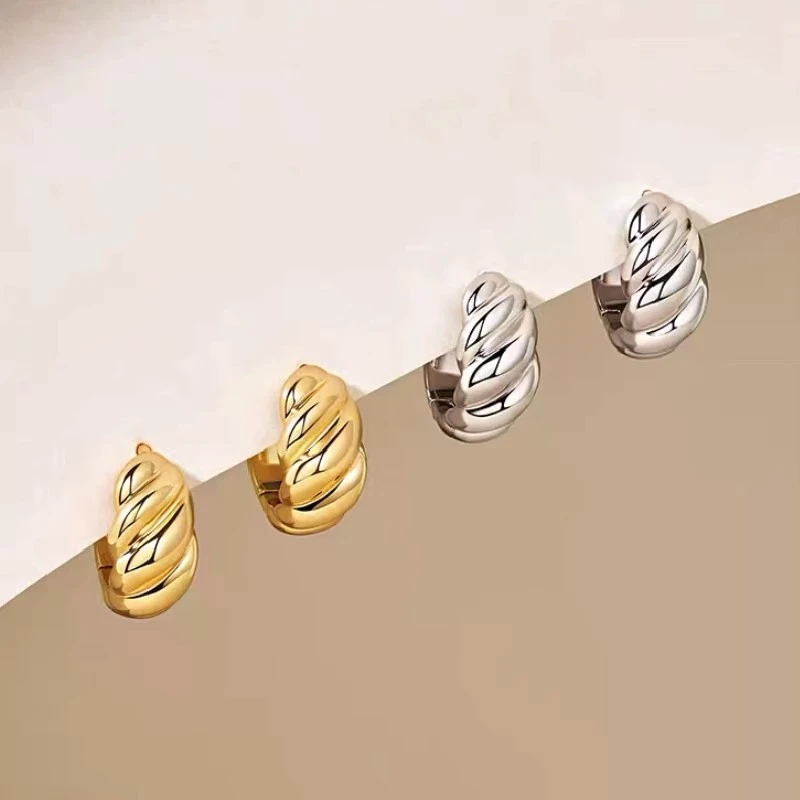 925银珐琅耳饰 s925银针唐艺昕同款羊角包轻奢耳环小众简约耳饰女