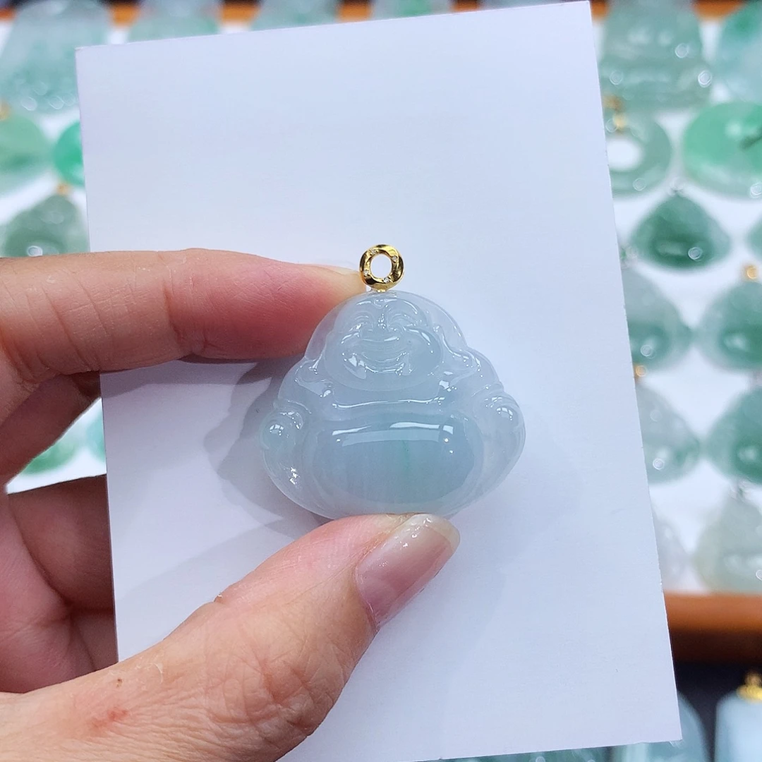 颈饰18K金镶嵌翡翠翡翠吊坠