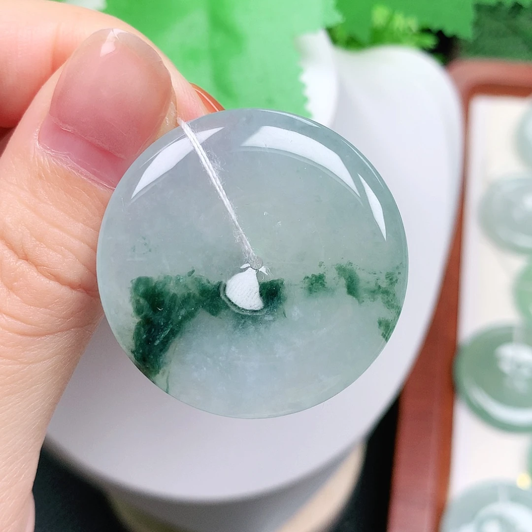 翡翠未镶嵌颈饰平安35.8-5.8