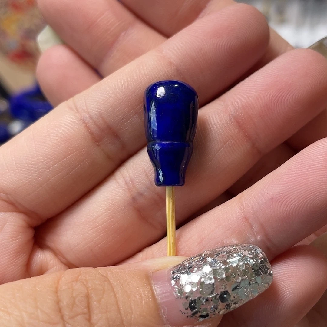 小***肉未镶嵌青金石三通10mm