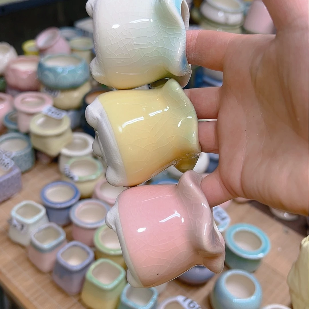 红陶陶瓷花盆当场12包邮