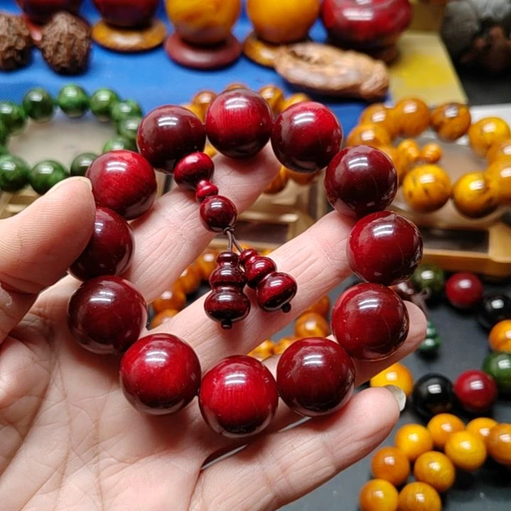 松木·****·琥珀木手串红油2.0尺寸