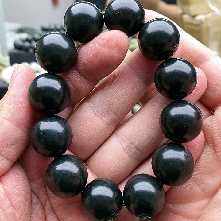 【闪购商品】未镶嵌手链和田玉20油青纯天然和田玉