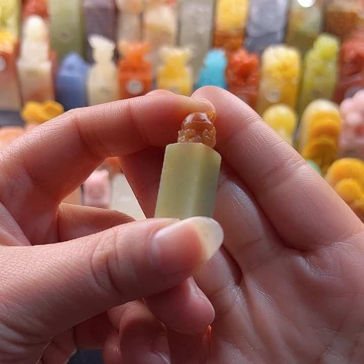 云南石印石手工定制，1.2厘米，九尾狐，包刻字