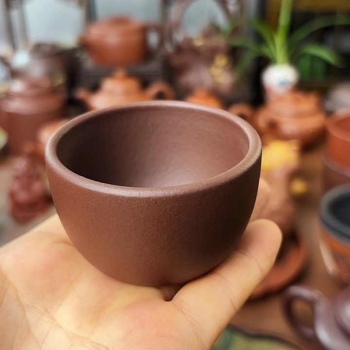 茶杯紫砂主人杯 紫泥