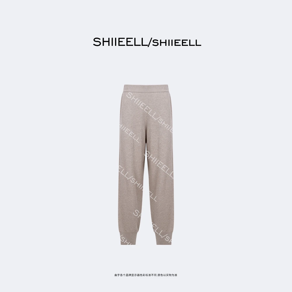 SHIIEELL【北极光】老钱风时尚绵羊毛混纺12针竖坑条针织裤ZH796