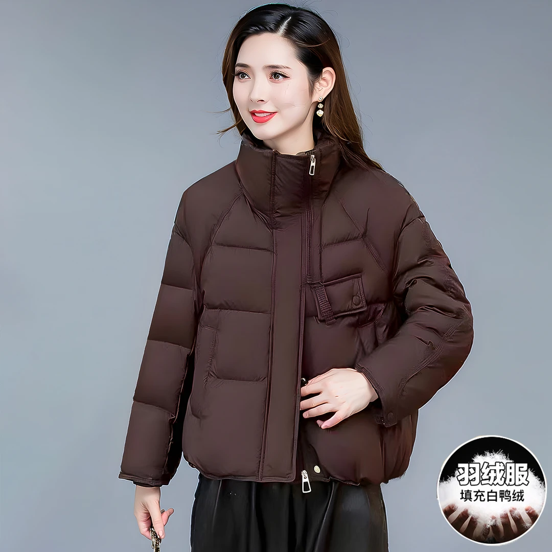 短款羽绒服女装冬季新款时尚加厚保暖小个子韩版妈妈装白鸭绒外套