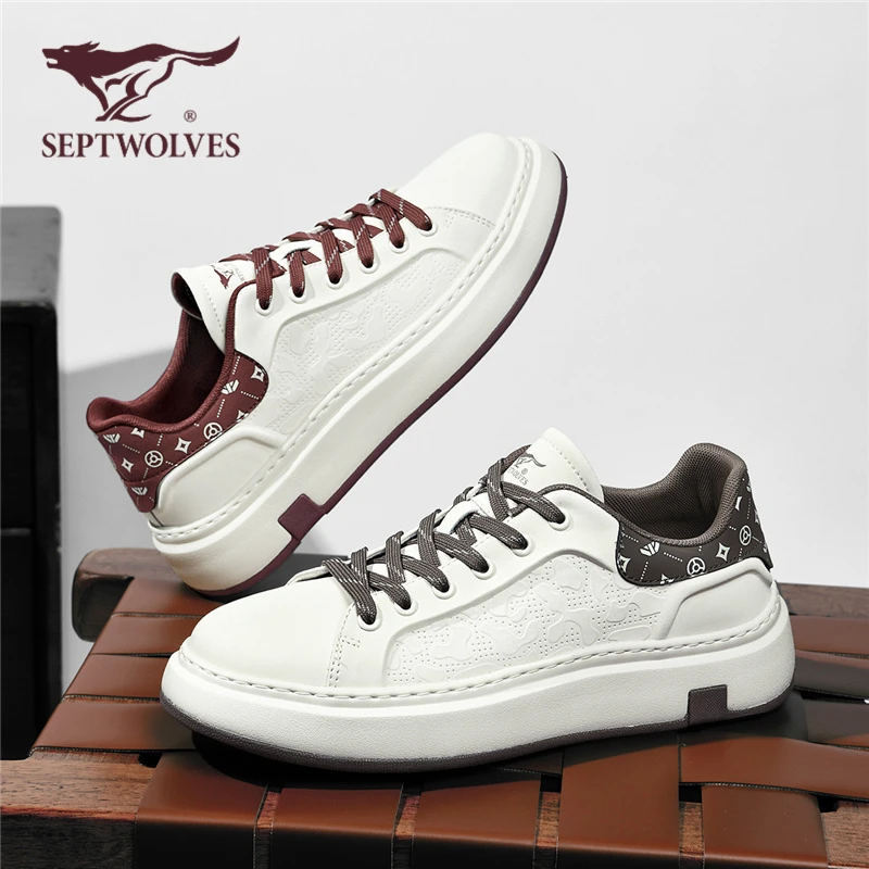 七匹狼男鞋2025夏季休闲增高小白板鞋男士厚底轻便运动潮鞋9898