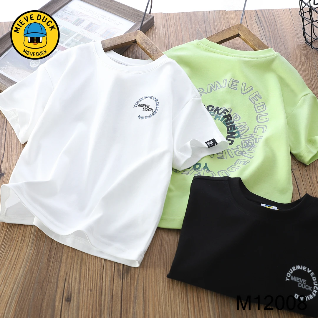 【MIEVE DUCK】夏季儿童水感亲肤休闲百搭高希棉印花圆领T恤12008