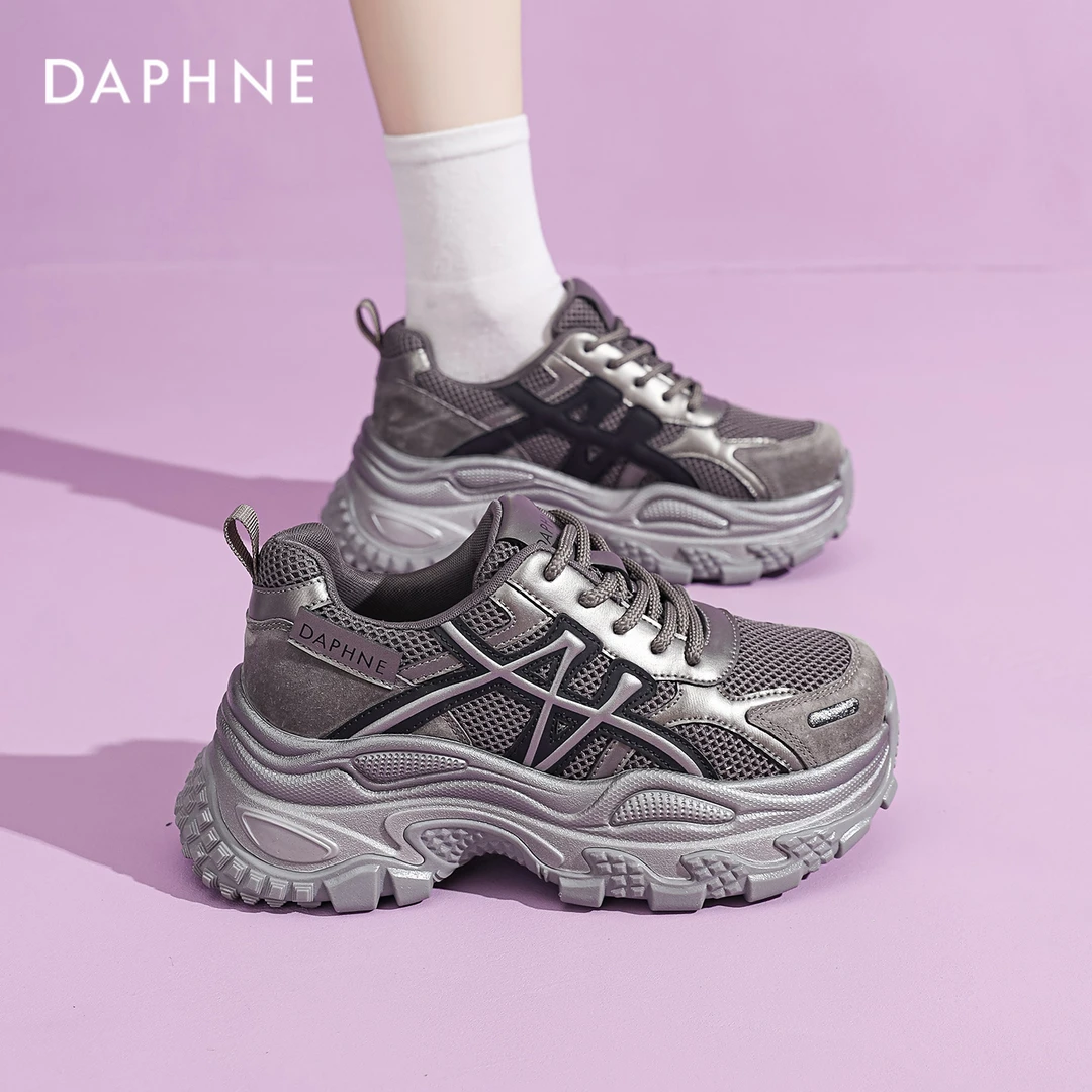 达芙妮厚底老爹鞋女2025秋冬新款轻便增高配阔腿裤女鞋运动休闲鞋