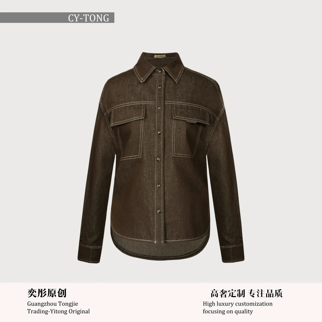 【彤姐原创】冬季休闲风时尚西装女士牛仔秋冬百搭修身上衣J1603