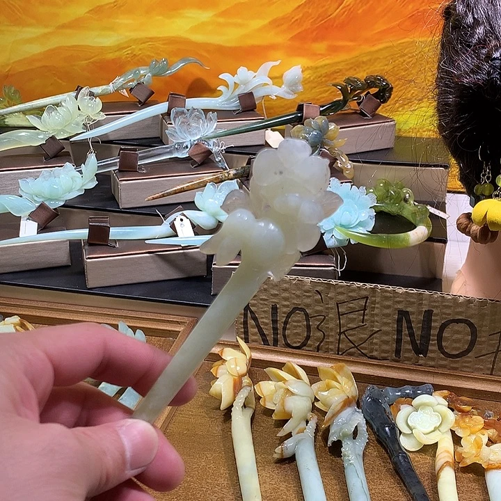 蛇纹石玉合金发饰