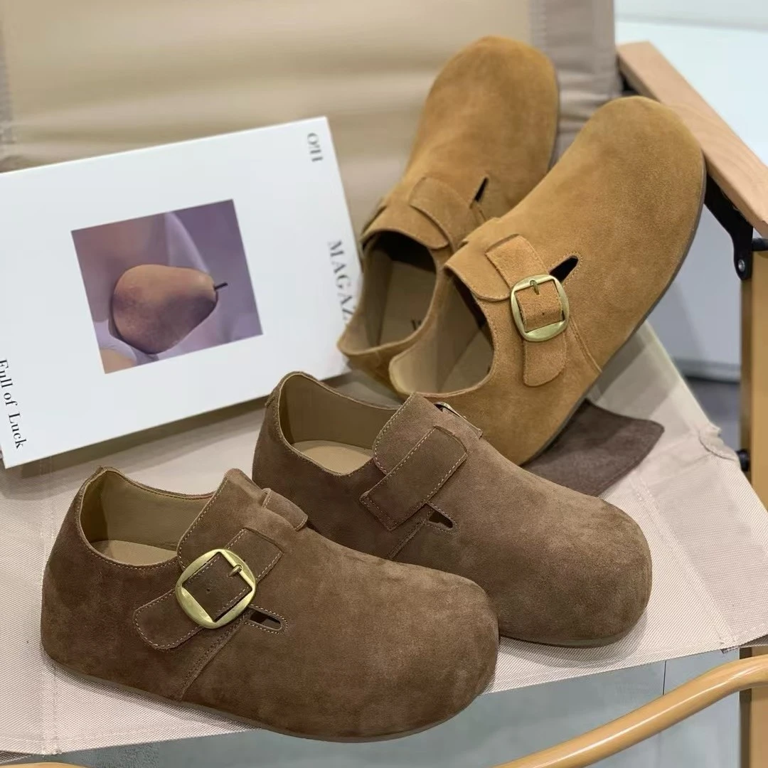 包头固特异布鞋百搭增高短裤一脚蹬单鞋套筒磨砂皮