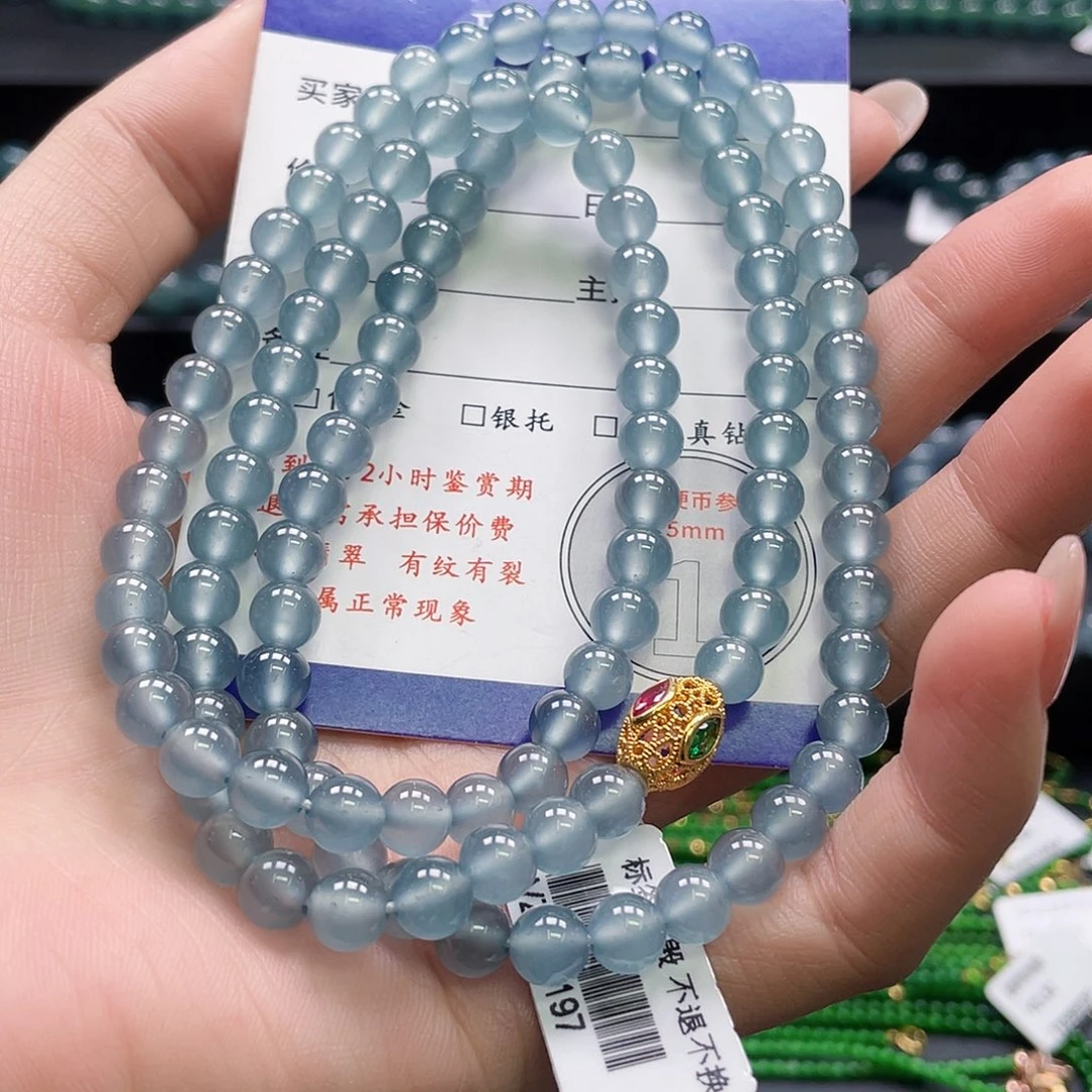 翡翠未镶嵌手链卡6.4项链