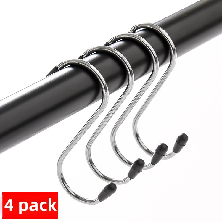 不锈钢S挂钩 黏鈎金属S型挂钩 不锈钢挂钩厨房卧室钩子大中小