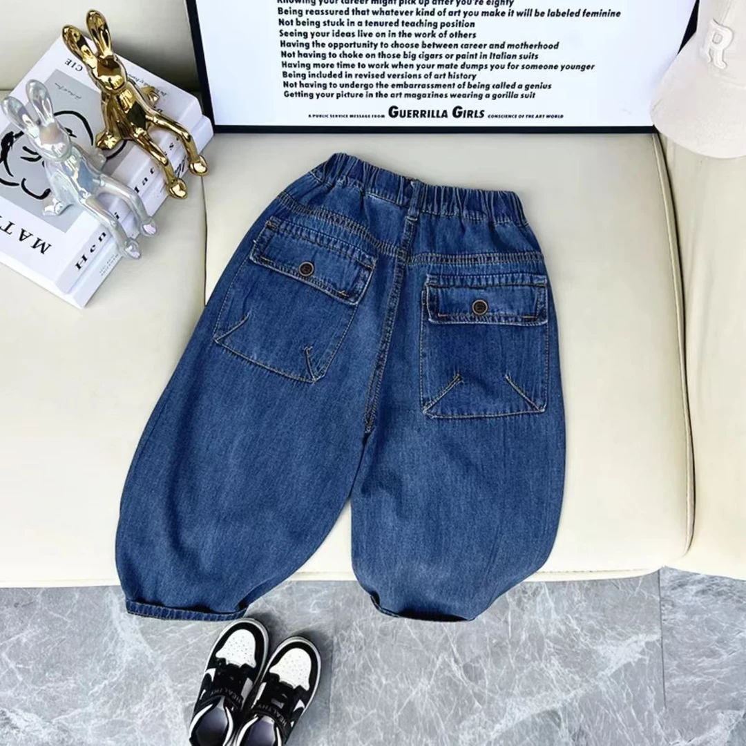 男童夏季牛仔裤薄款九分裤儿童夏款休闲裤潮宝宝宽松中小童裤子潮