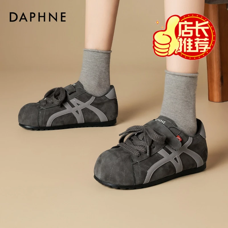 达芙妮复古美拉德拼色德训鞋女2025秋季新款时尚厚底内增高运动鞋