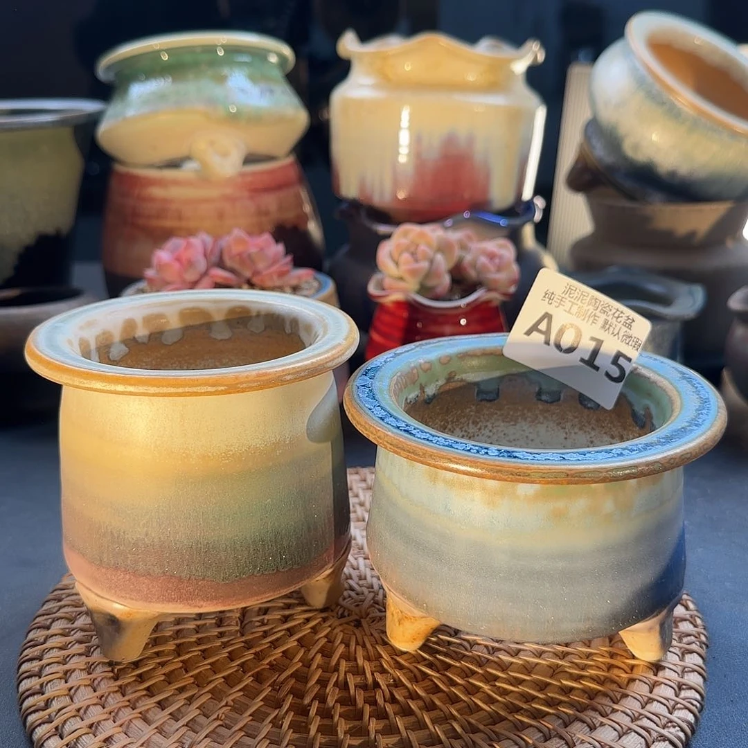 瓷片景德镇手工花盆