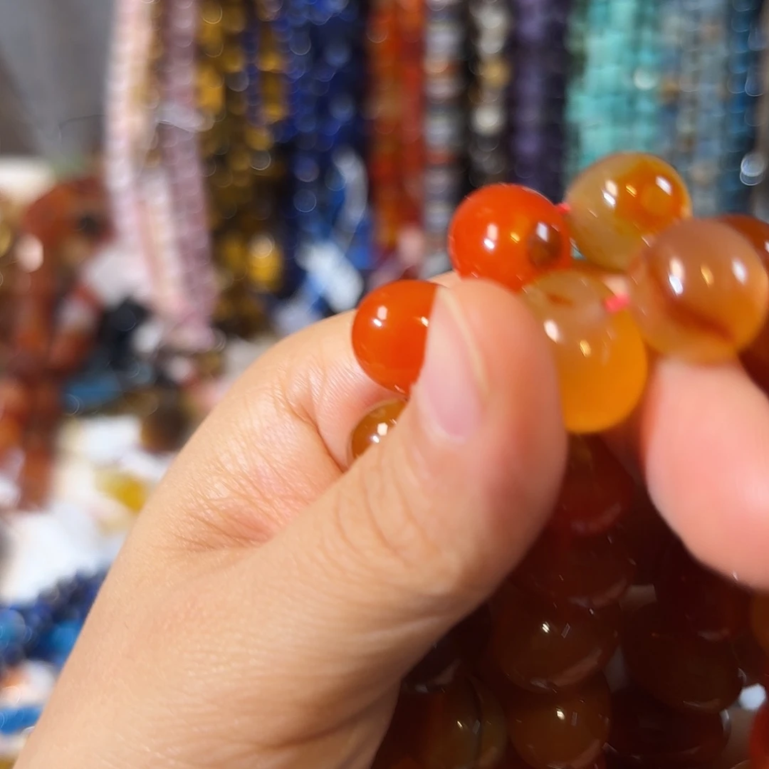 玛瑙/玉髓合金珠宝半成品红玛瑙土豆12-16