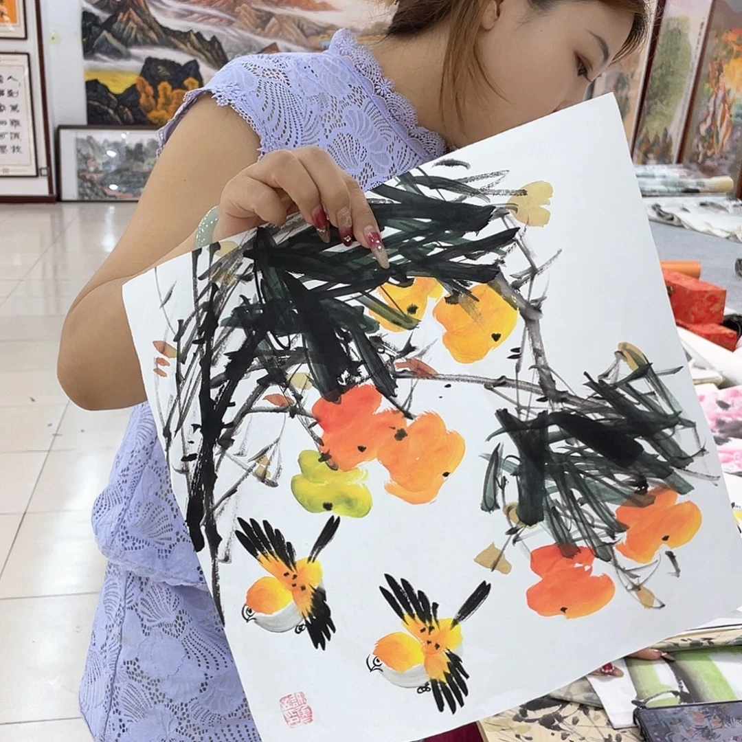 国画纯手绘国画山水花鸟