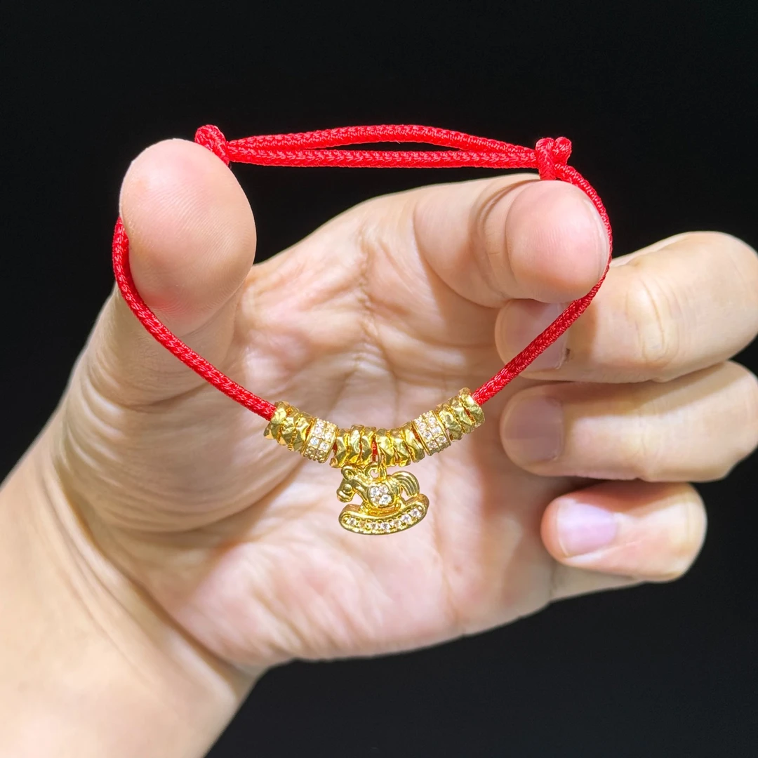 足金999马年小马红绳轻奢气质百搭 C2435001