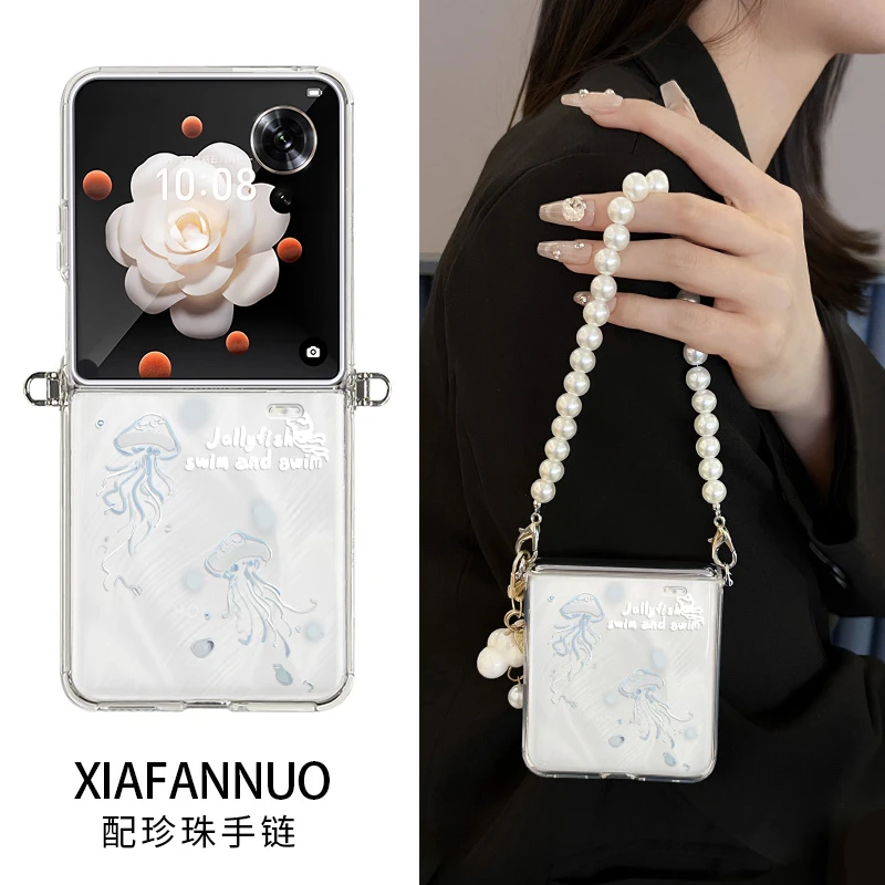 油画熊适用于荣耀magicvflip2手机壳新款简约时尚高颜值小屏折叠