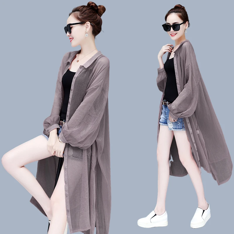 2025夏季新款防晒衫女很仙的中长款薄开衫超仙外搭洋气防晒衣外套