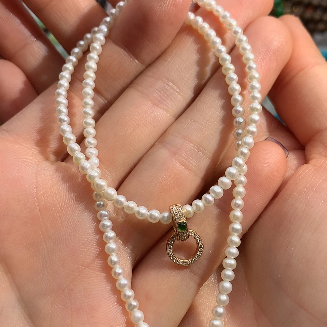 淡水珍珠18K金镶嵌颈饰珍珠颈饰